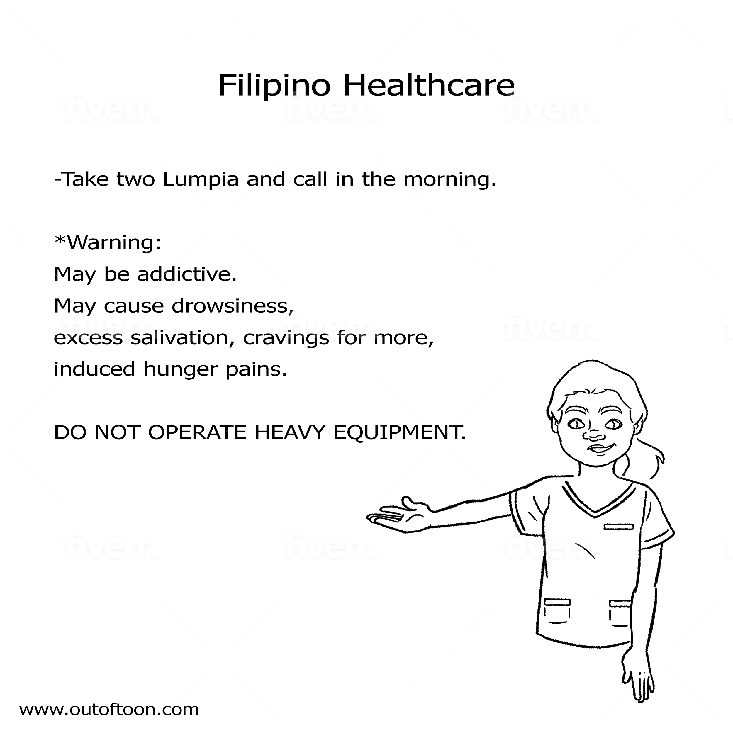 Filipina Health Care worker cartoon